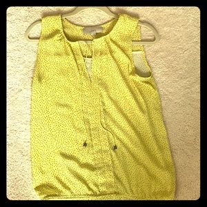 Yellow printed sleeveless top